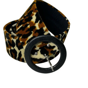 Vintage animal print velveteen belt